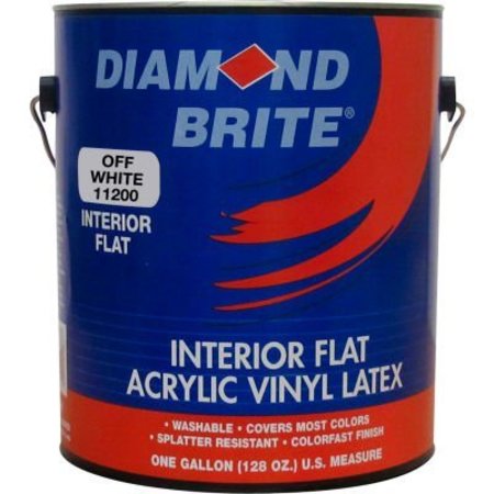 DIAMOND BRITE Interior Paint, Flat, White, 1 gal 11200-1